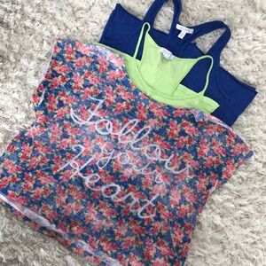 Floral top and 2 tank tops